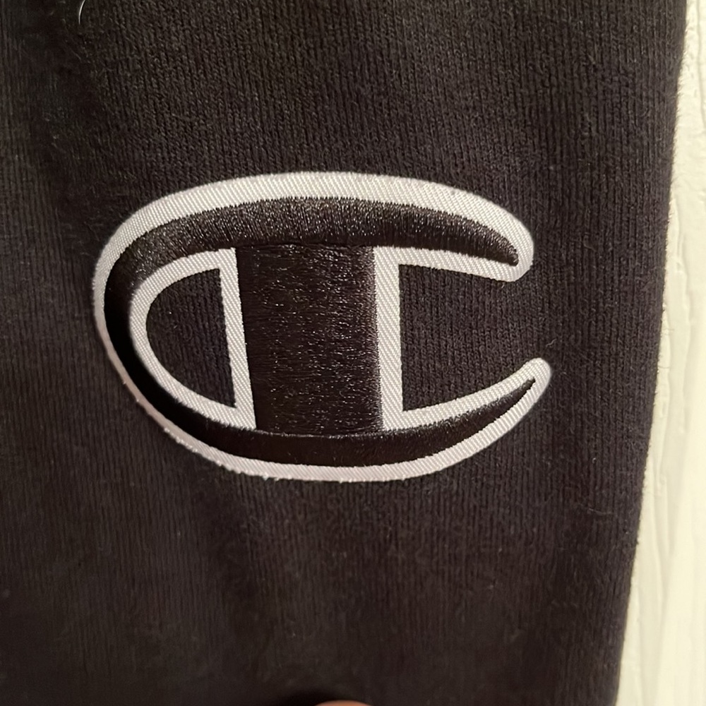 Champion Black Cotton-blend Sweatpants Joggers Drawstring Waist Size Small - Picture 4 of 8